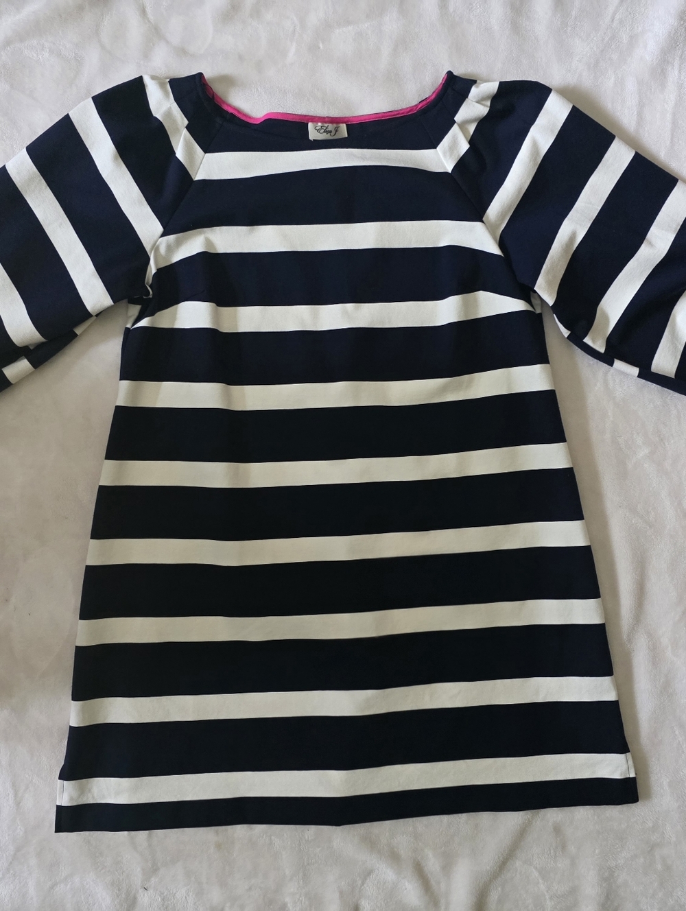 Eliza J Blue And White Stripe Dress
